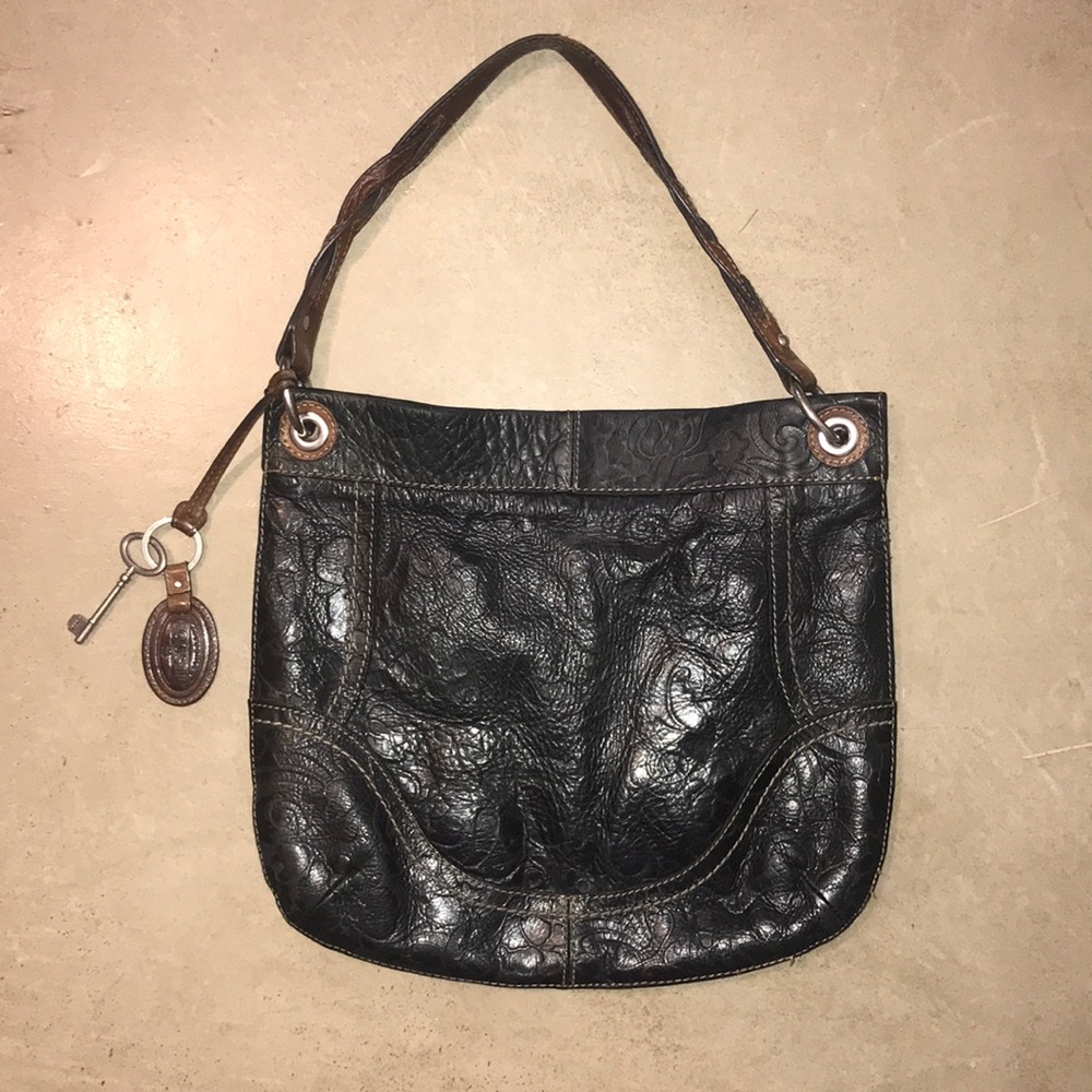 Black and brown leather purse